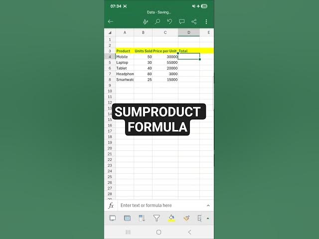 Video thumbnail for How to Use SUMPRODUCT Formula in Excel #exceltips