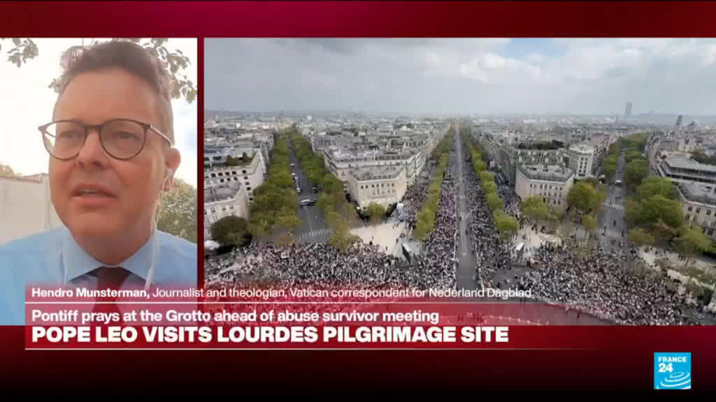 Video thumbnail for Pope Leo continues his visit to France in Lourdes