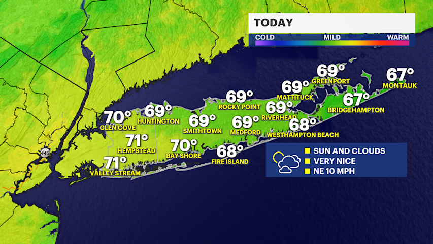 Video thumbnail for Beautiful day before showers arrive tomorrow on Long Island