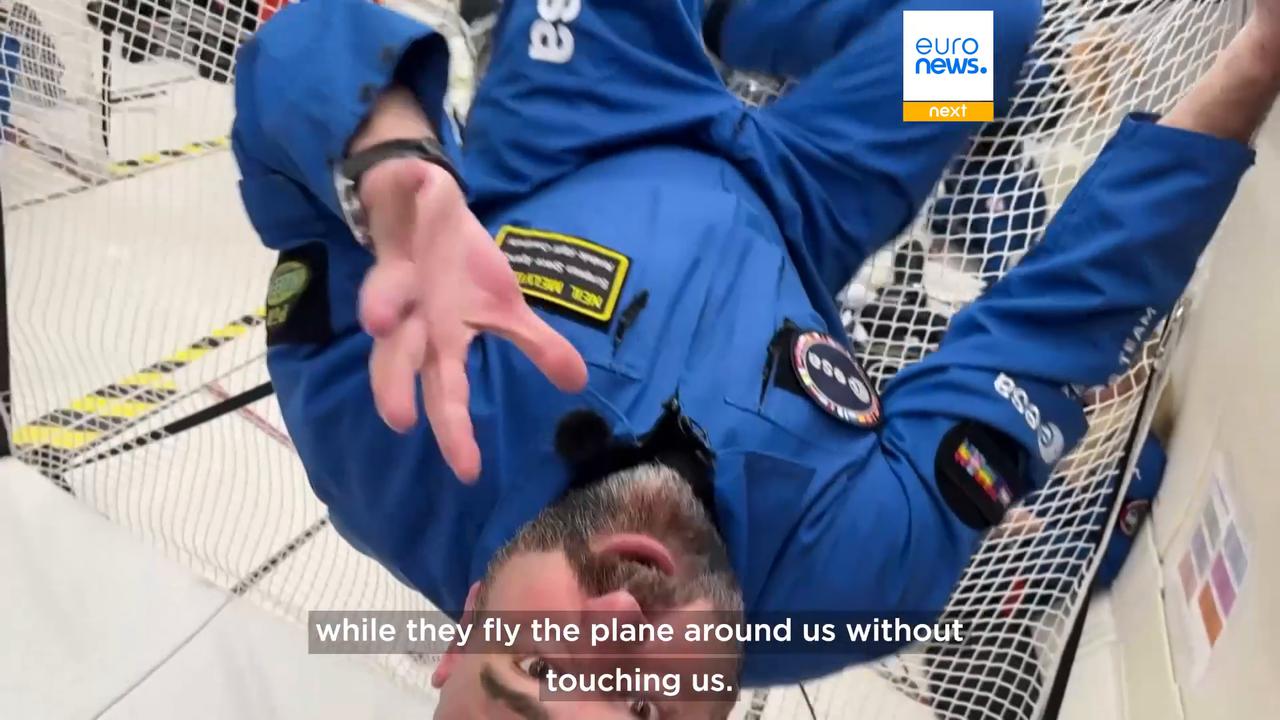 Video thumbnail for Inside Europe’s flying lab: Scientists study life in zero gravity aboard test aircraft in France