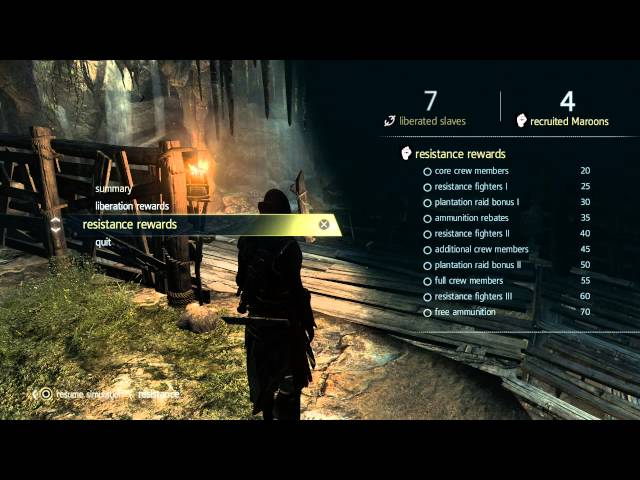 Video thumbnail for Assassins Creed IV Freedom Cry - Liberating Slaves Info & Stat Screen (Maroon Recruits Etc) PS4