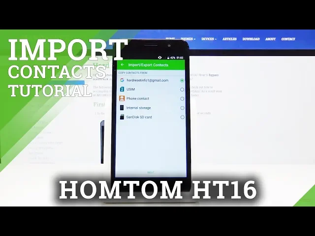 Video thumbnail for How to Transfer Contacts in HOMTOM HT16 – Import / Export Numbers