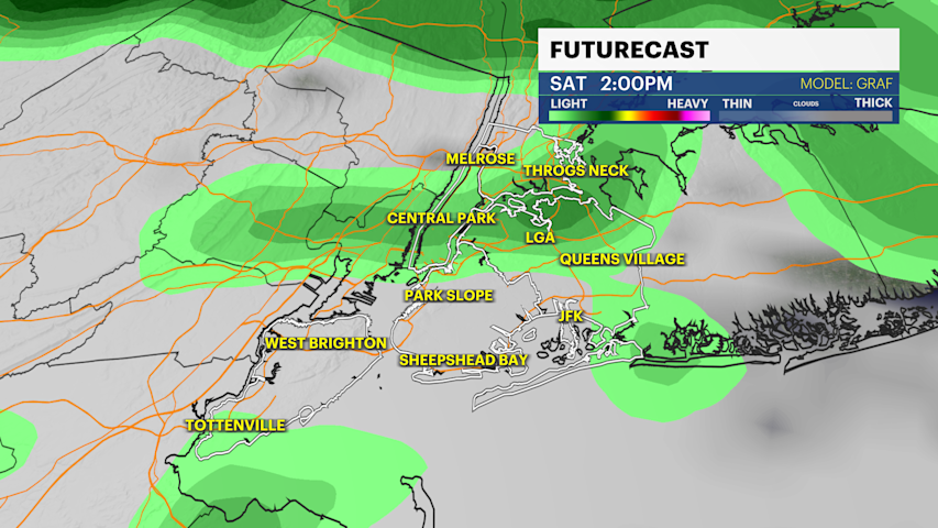 Video thumbnail for A cloudy Saturday in Brooklyn and a low risk for rain
