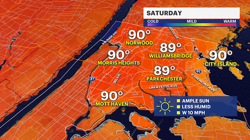Video thumbnail for Warm weekend ahead for The Bronx