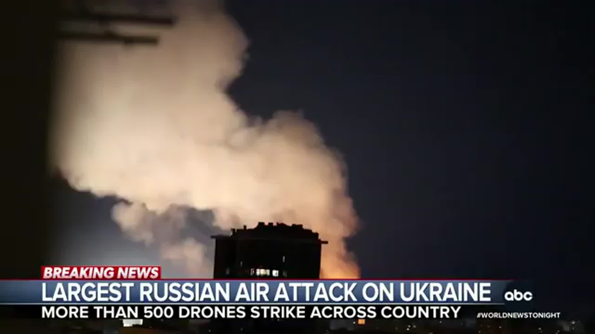 'Video thumbnail for Breaking: Russia’s Largest Airstrike on Ukraine – 539 Drones & 11 Missiles in 7‑Hour Raid'