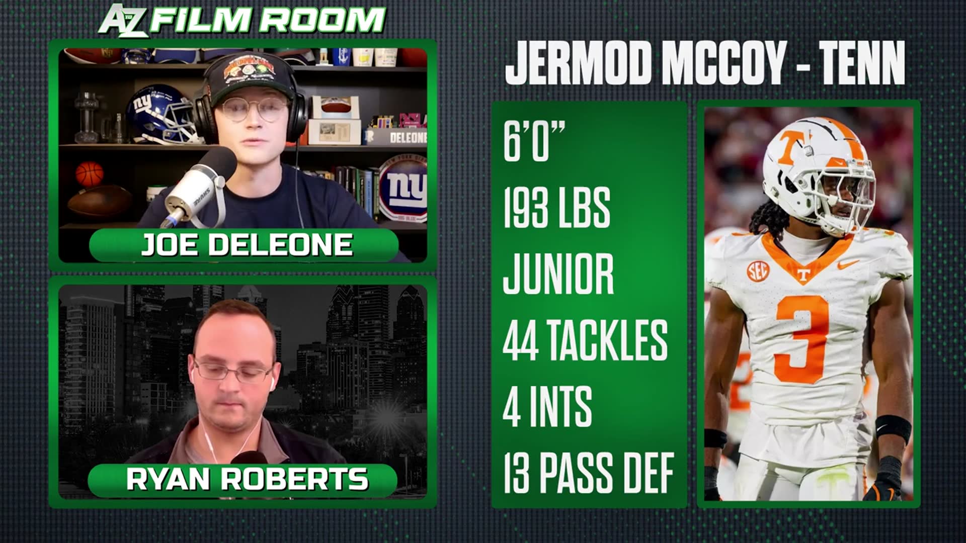 'Video thumbnail for a to z sports film room: jermod mccoy, 2026 nfl draft cb prospect'