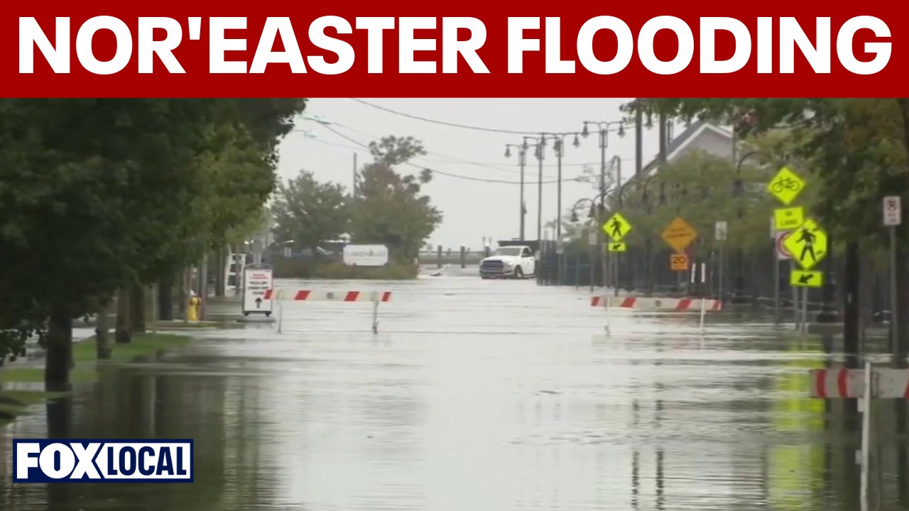 Video thumbnail for Nor’easter floods LI coast: Ferries suspended as locals brave storm