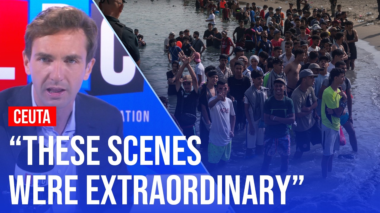Video thumbnail for Spain blasts 'selfish' EU after 60,000 migrants cross border from Morocco
