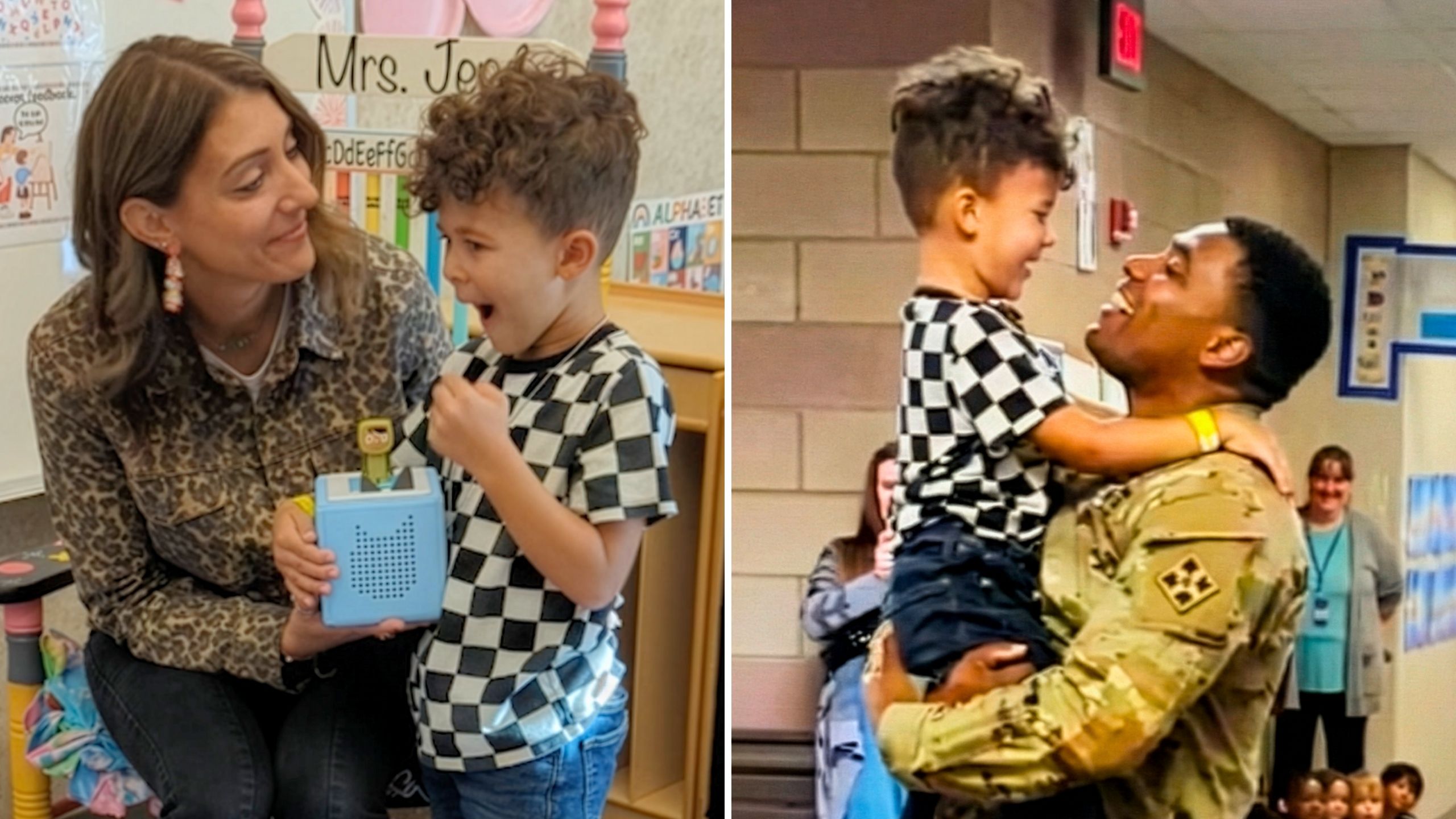 Video thumbnail for Military Dad Surprises Son As Mystery Reader After Deployment
