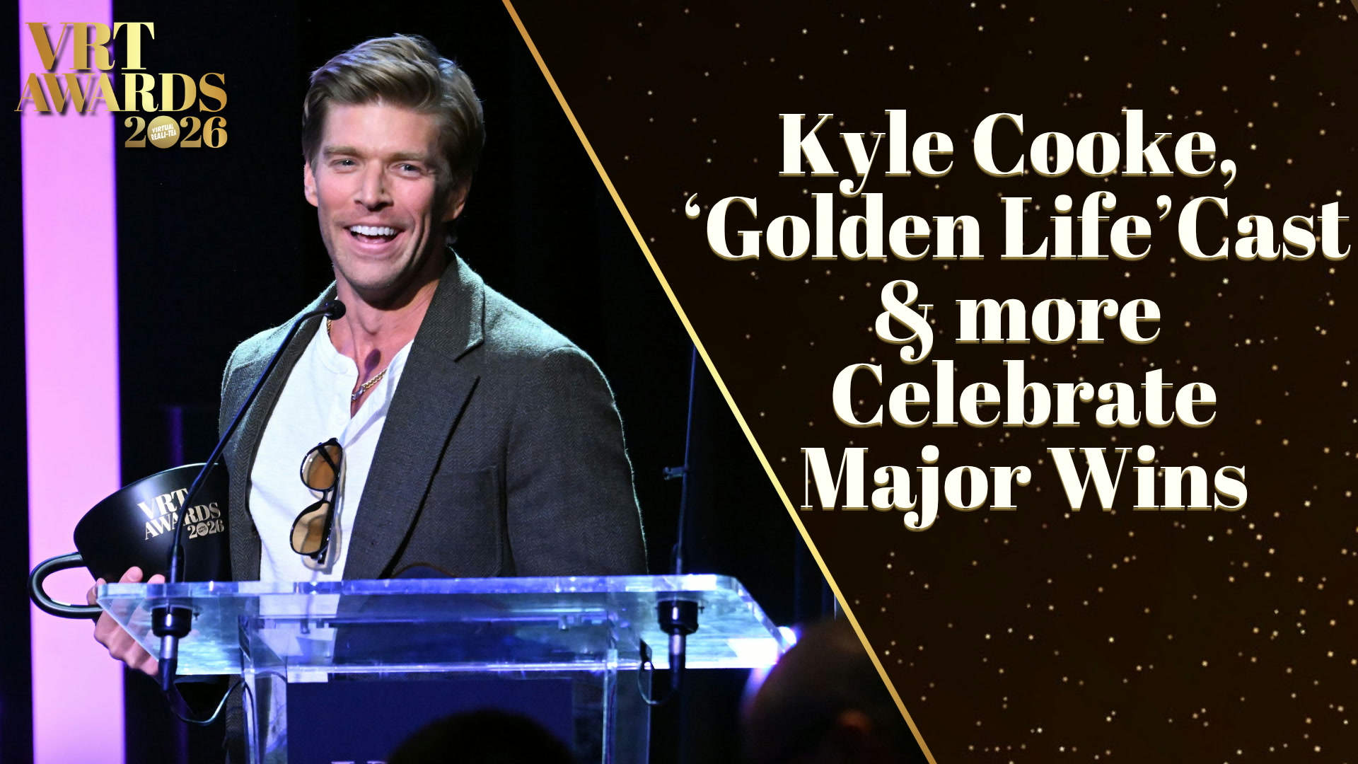 Video thumbnail for Winners Circle: Kyle Cooke, Ariana Biermann, and 'Golden Life' cast celebrate major win at 2026 VRT Awards
