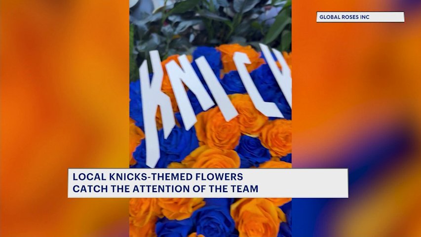 Video thumbnail for Local flower shop goes viral with Knicks-themed bouquets featured by team players