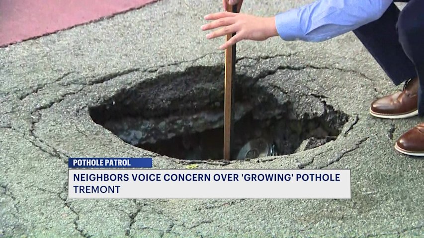 Video thumbnail for Pothole Problems: Massive crater in Tremont makes drivers go nuts