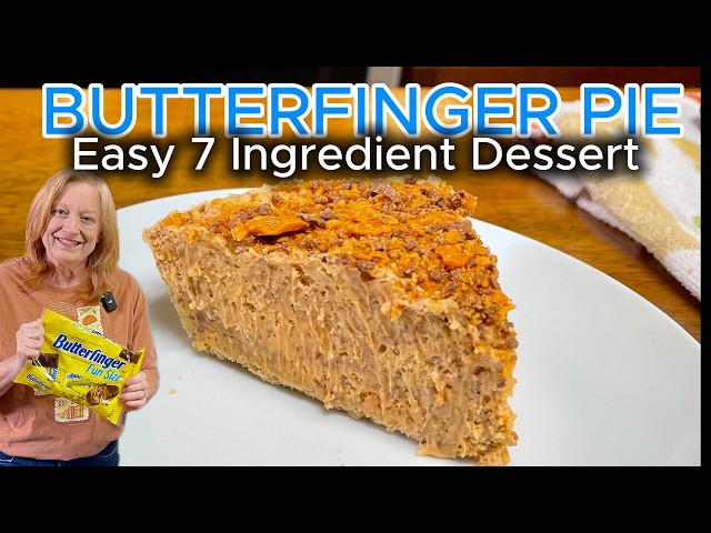 Video thumbnail for Easy CREAMY BUTTERFINGER PIE | No-Bake Dessert Using 7 Ingredients