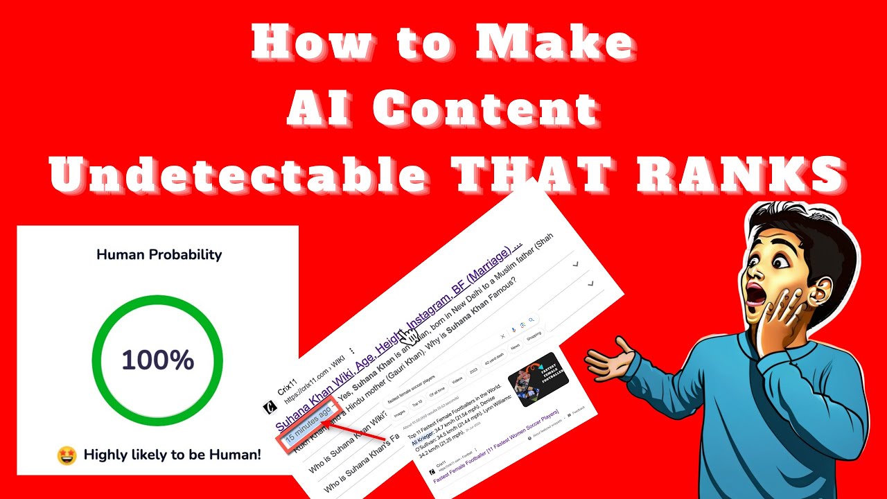 Video thumbnail for How to Make AI Content Undetectable THAT RANKS UNDER 10 MINS [Humanize AI Content]