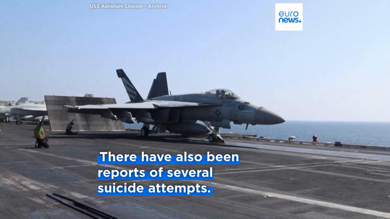 Video thumbnail for New US carrier strike group arrives in Middle East to relieve long-deployed USS Abraham Lincoln
