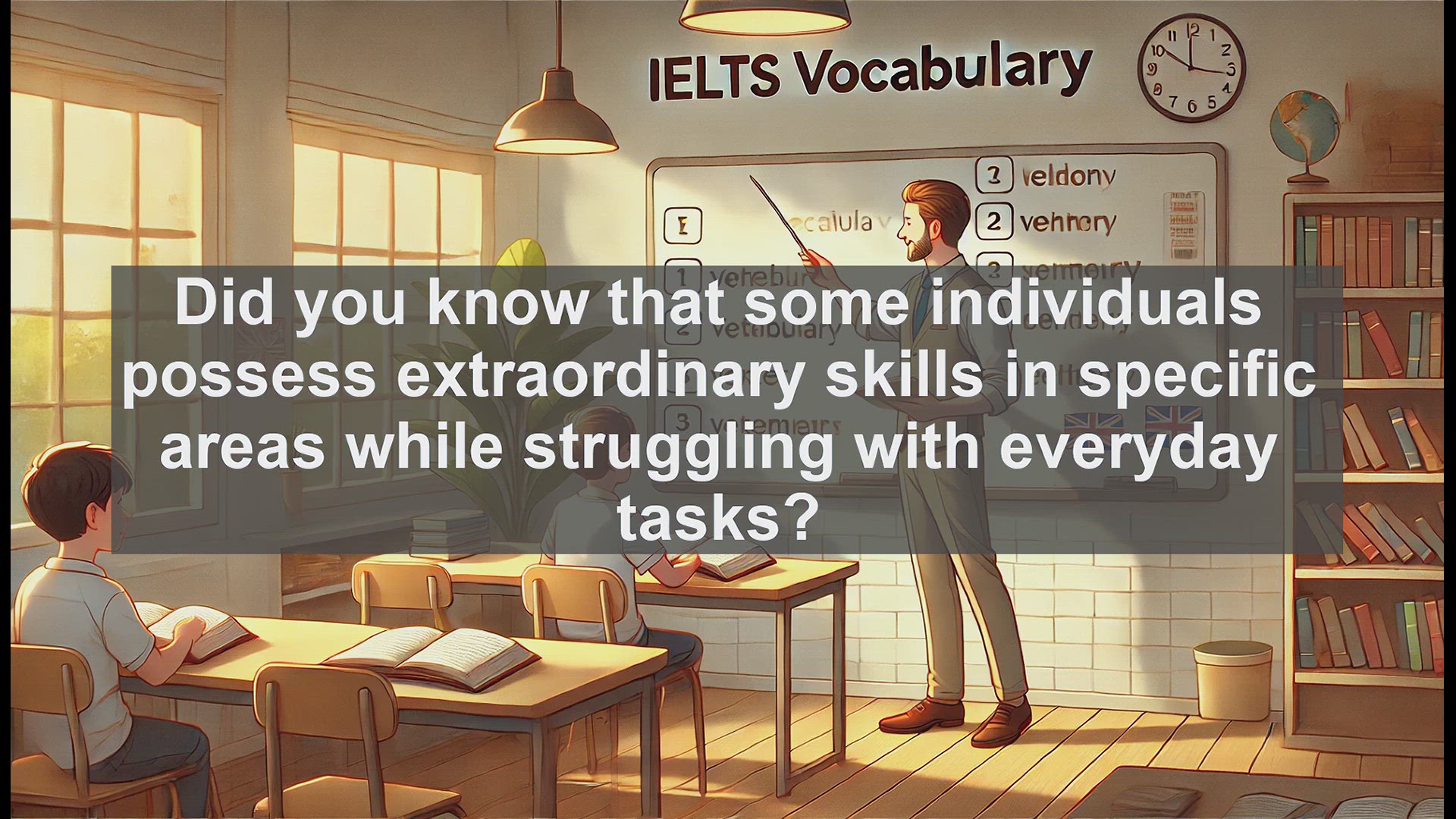 'Video thumbnail for 2000 Must Know IELTS 9.0 Vocabulary - Understanding 'Savant': A Unique Term for Exceptional Skills'
