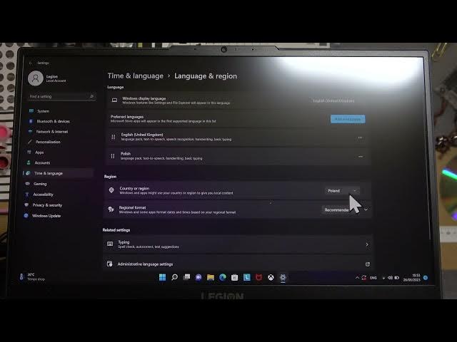 Video thumbnail for How To Change Region In Lenovo Legion Laptop