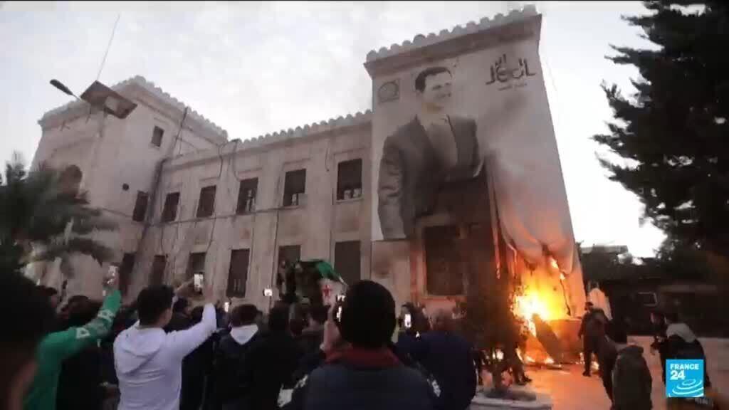 Video thumbnail for Tens of thousands celebrate as Syria marks one year since Assad's ouster