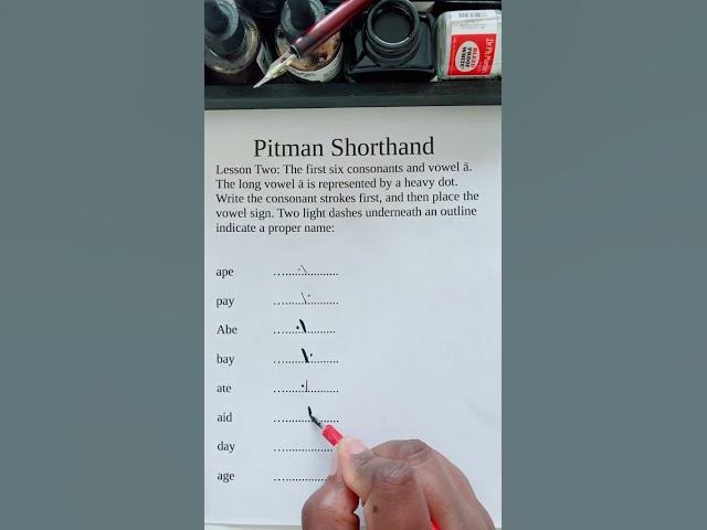 Video thumbnail for Pitman Shorthand #pitmanshorthand #pitmanshorthandvocabulary #exercise2