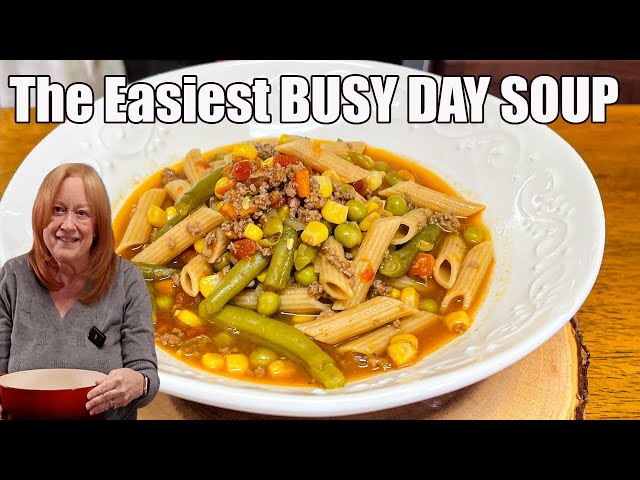 Video thumbnail for BUSY DAY SOUP A Vegetable Hamburger with Easy Secret Ingredient Soup