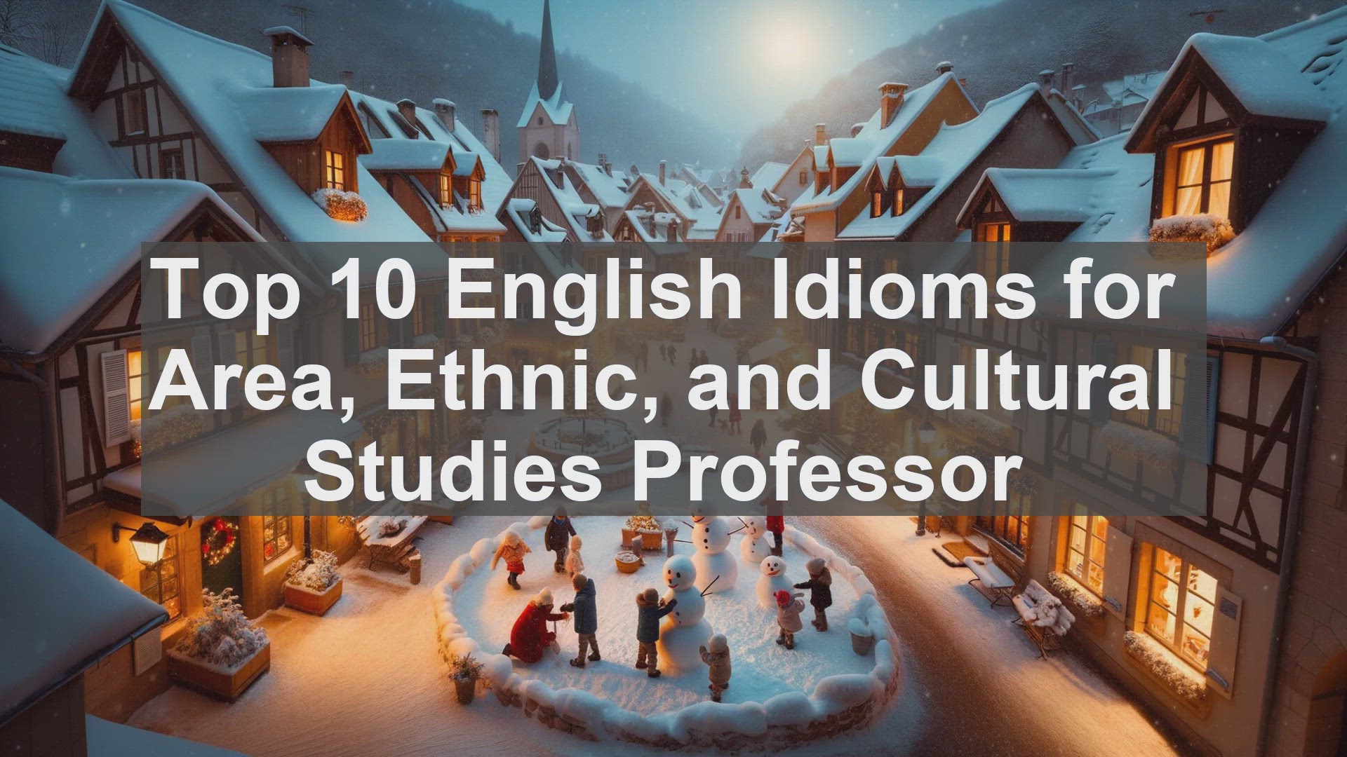 'Video thumbnail for Top 10 English Idioms for Area Ethnic and Cultural Studies Professor'