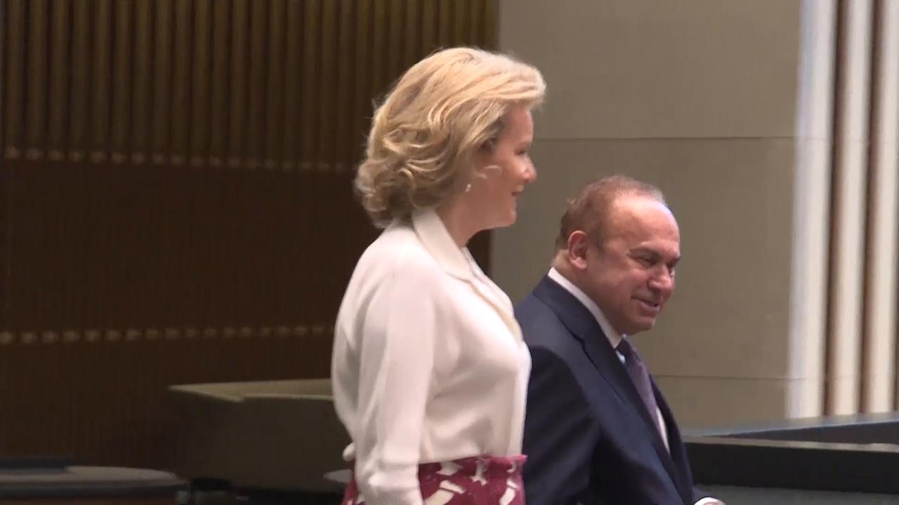 Video thumbnail for Türkiye: Belgian Queen Mathilde visits Türkiye’s Istanbul Financial Center during economic mission.