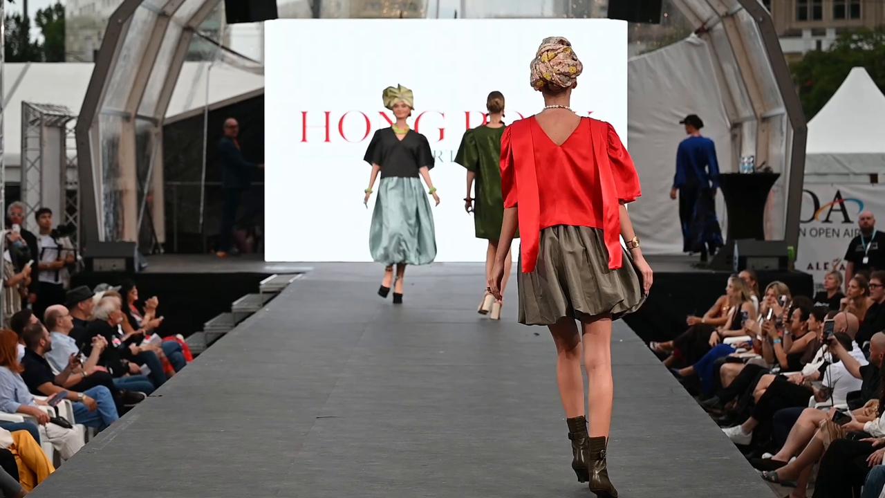Video thumbnail for Germany: Models present new collections at Fashion Open Air Berlin 2026.