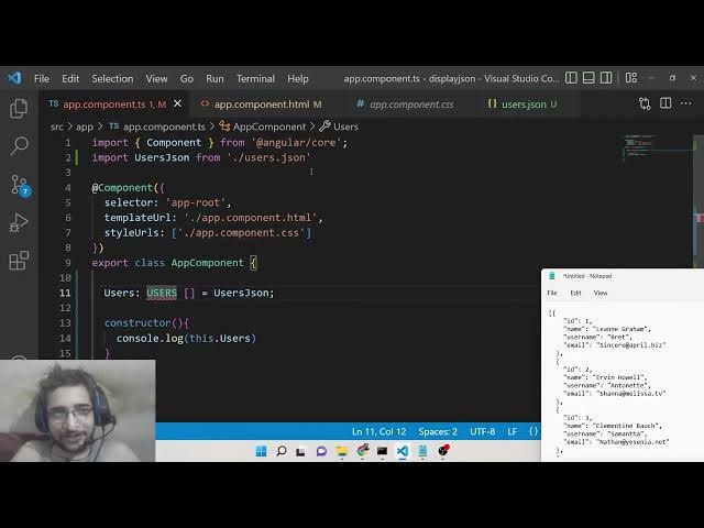 Video thumbnail for Angular 14 Project to Read & Display JSON Data inside Bootstrap 4 Table in Browser Using TypeScript