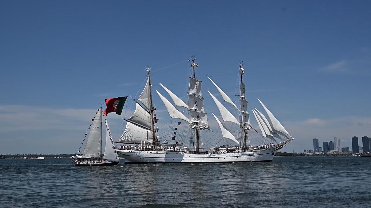 Video thumbnail for NY: Sail4th250 Tall Ships Parade 2.