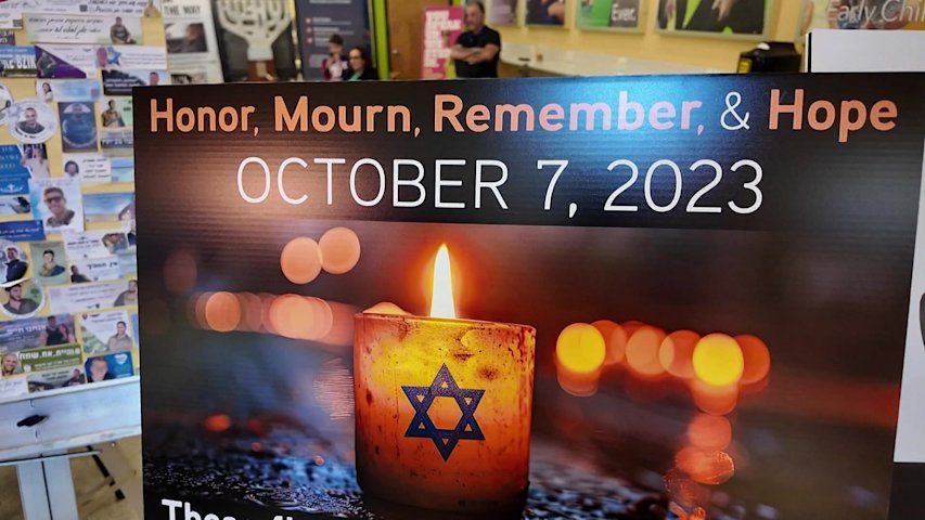 Video thumbnail for Jewish community reflects on Oct. 7 anniversary with remembrance, grief, and hope