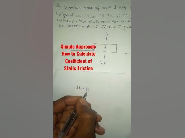 'Video thumbnail for How to Calculate Coefficient of Static Friction in a simple way #math #physicshelp #friction'