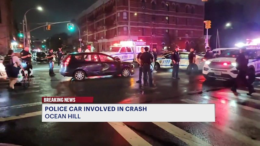 Video thumbnail for Police cruiser involved in Ocean Hill crash