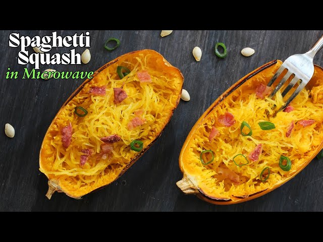 'Video thumbnail for Quick and Easy Recipe for Cooking Spaghetti Squash in the Microwave'