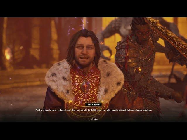 Video thumbnail for Oblivion Remastered - Light the Dragonfires: Escort Martin To Ocato: Mehran's Dagon Arrives Sequence