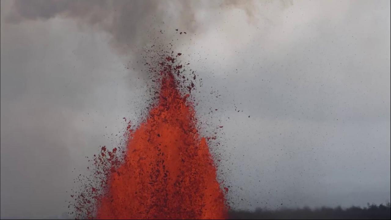 Video thumbnail for US: Kilauea Summit Lava Fountaining Captured In Dramatic Volcanic Display.