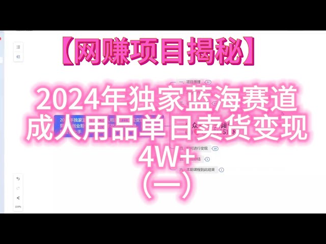 Video thumbnail for 【项目揭秘】2024年独家蓝海赛道，成人用品单日卖货变现4W+（一）
