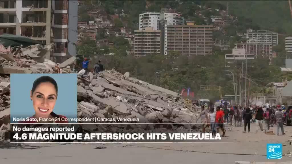 Video thumbnail for Aftershock hits Caracas as rescue efforts enter critical hours in Venezuela