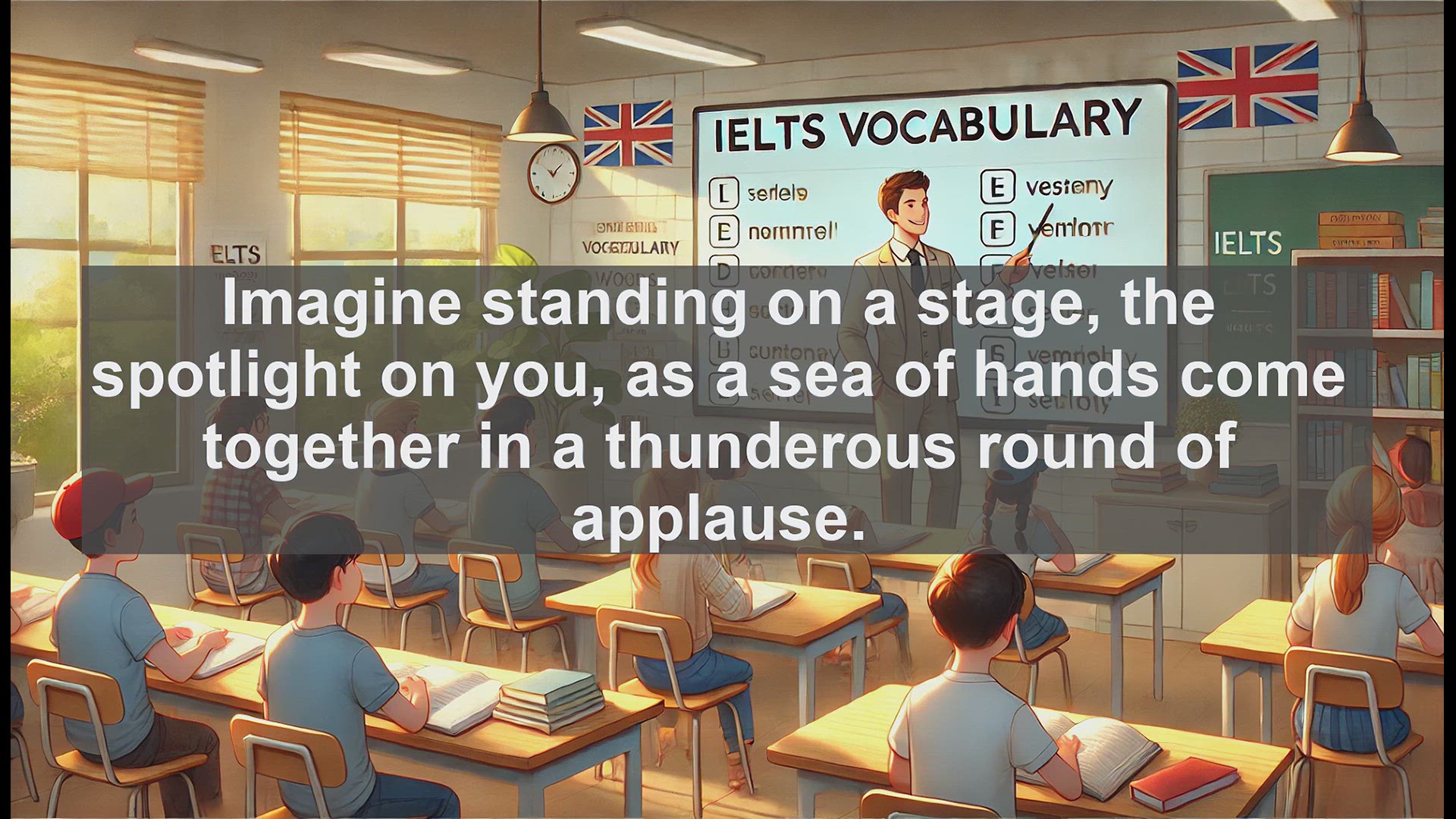 'Video thumbnail for 5000 Must Know IELTS 8.0 Vocabulary - Applaud: Clapping Hands and Showing Approval'