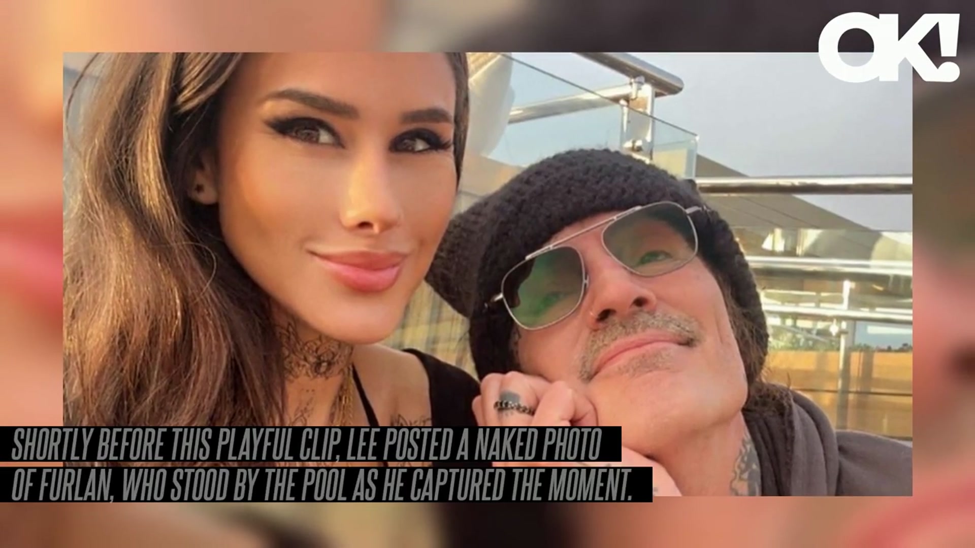 'Video thumbnail for Tommy Lee Smacks Wife Brittany Furlan's Butt for Being a 'Bad Pool Boy': Watch the Spicy Moment'
