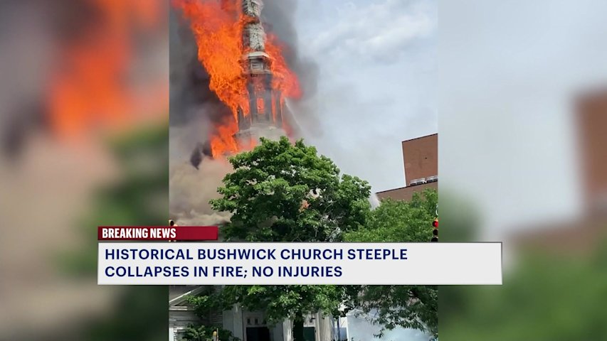 Video thumbnail for Historic South Bushwick church destroyed by fire as community vows to rebuild