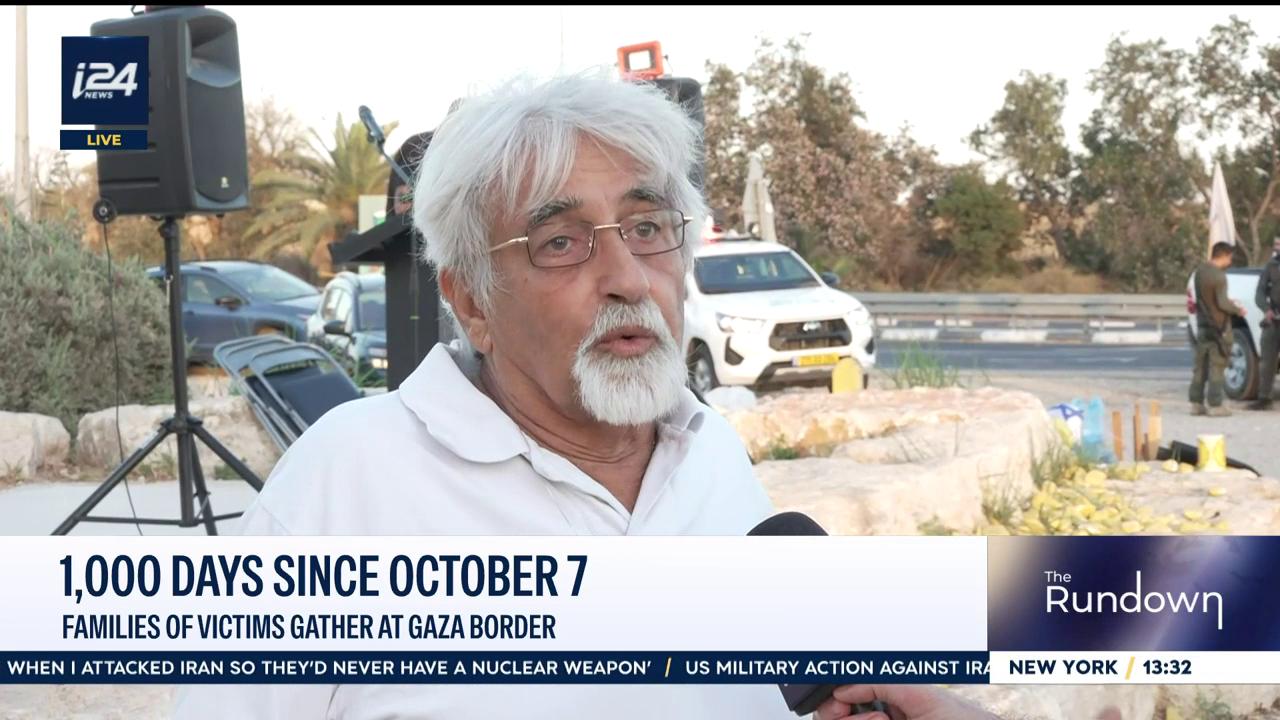 Video thumbnail for Southern Israeli residents mark 1,000 days since October 7
