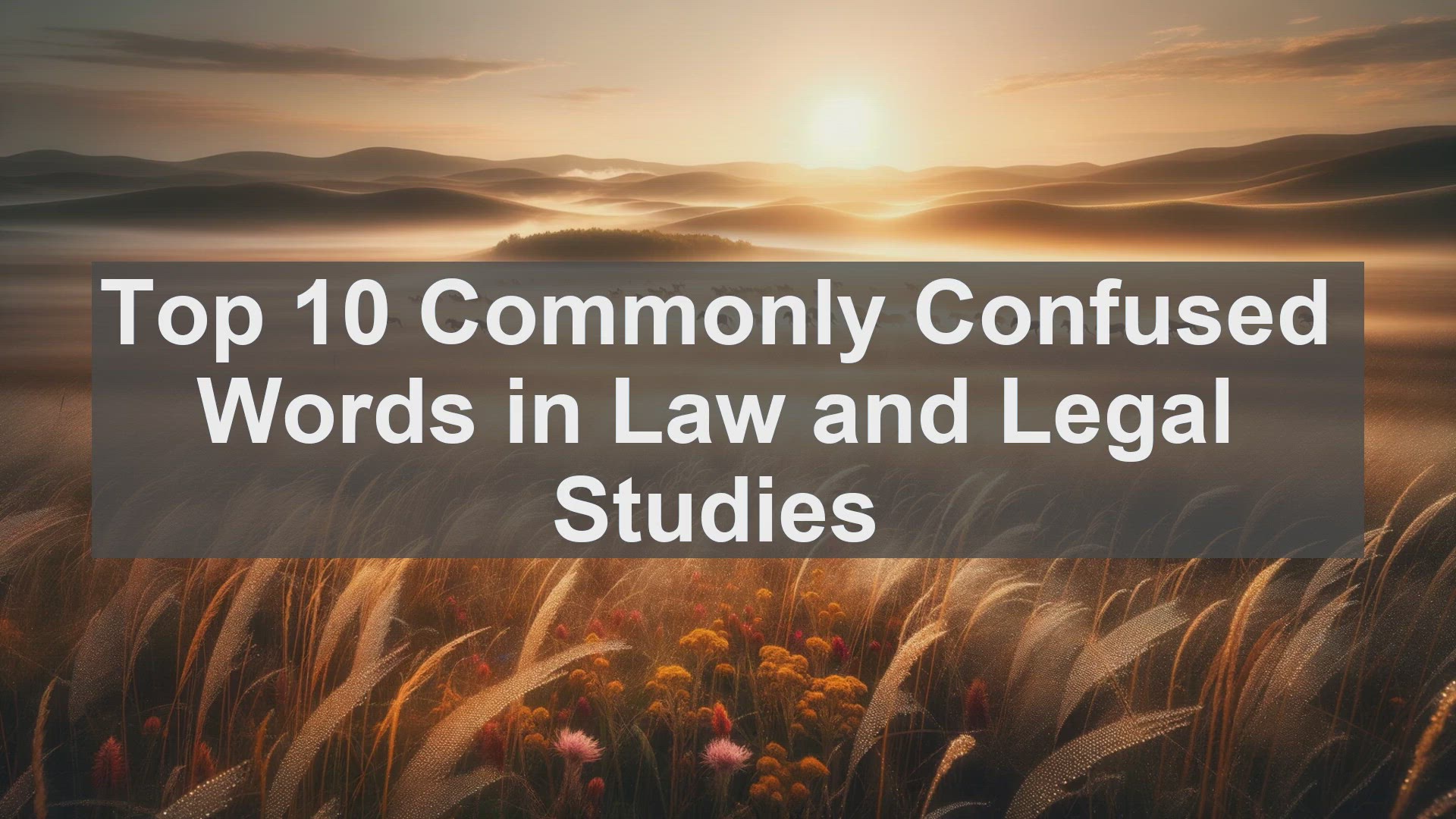 'Video thumbnail for Top 10 Commonly Confused Words in Law and Legal Studies'
