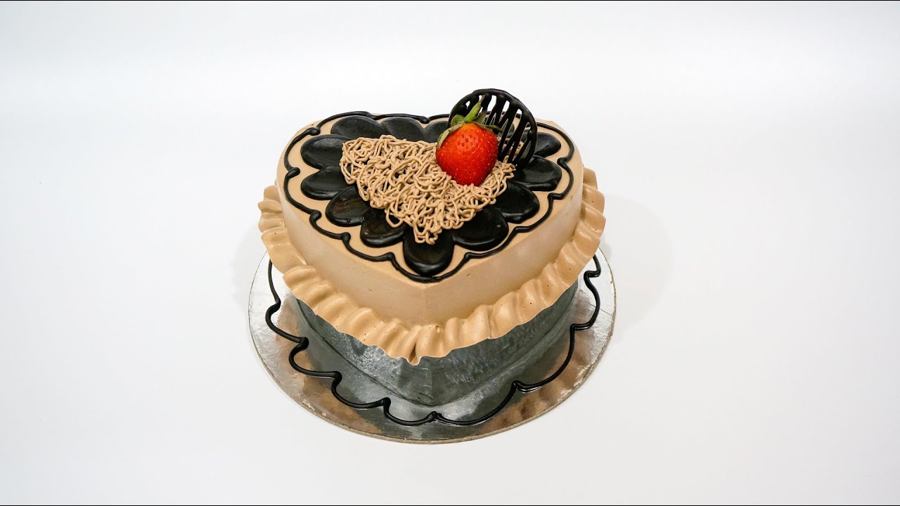 'Video thumbnail for Chocolate heart cake decoration for birthday'
