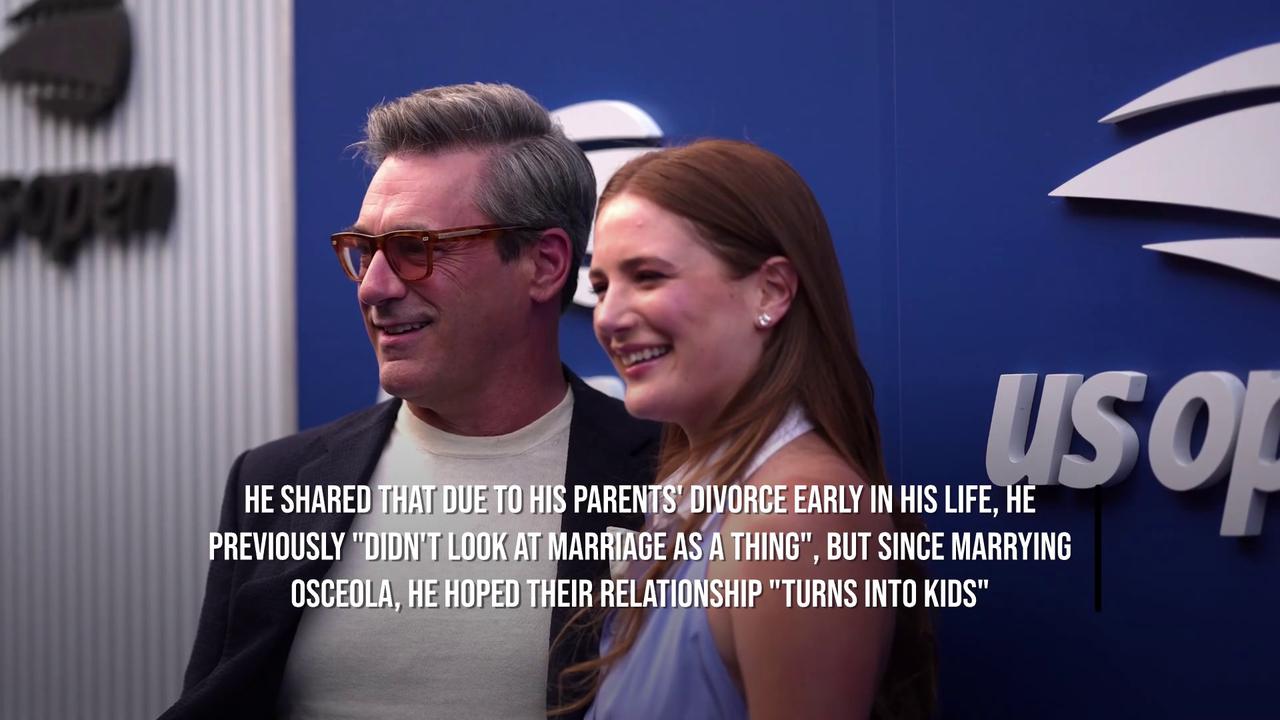 Video thumbnail for NEWS OF THE WEEK: Jon Hamm and Anna Osceola expecting first baby together.