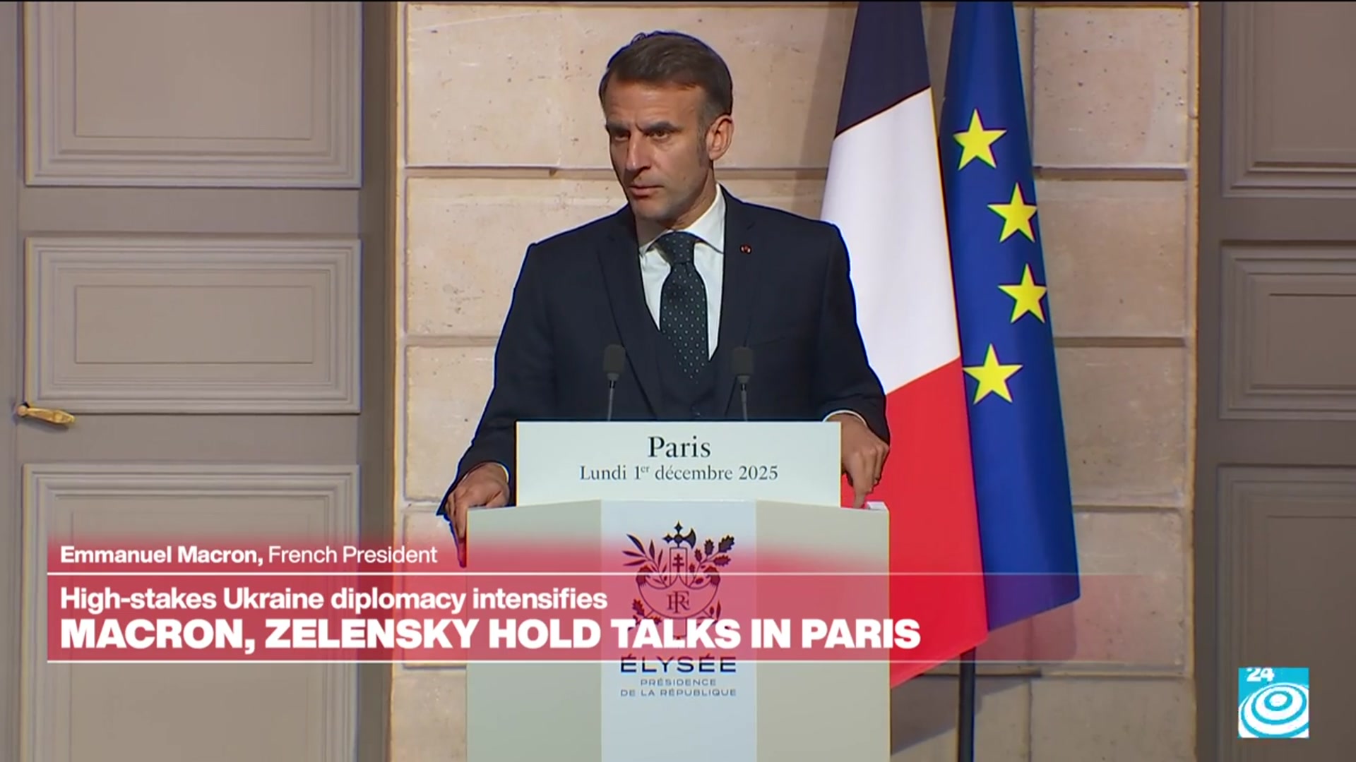 Video thumbnail for REPLAY : Emmanuel Marcon and Volodymyr Zelensky's joint address in Paris
