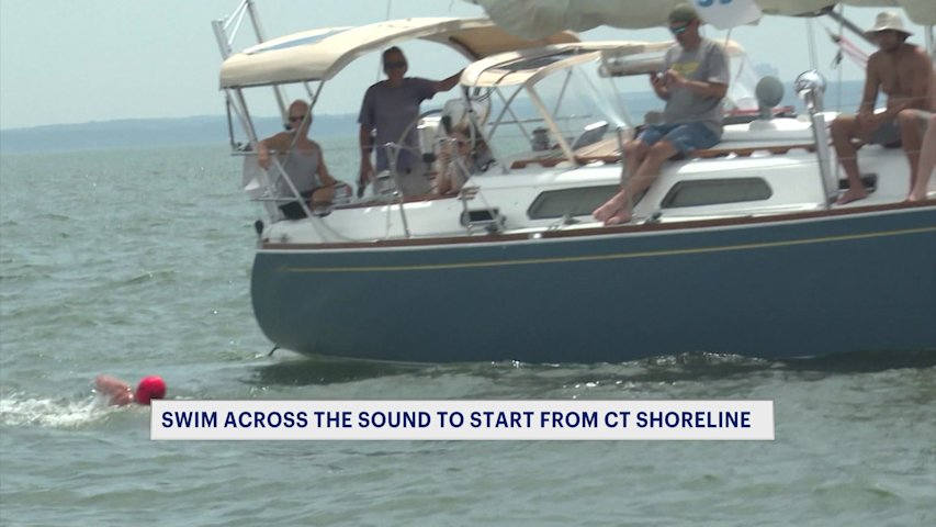 Video thumbnail for Swim Across the Sound moves to Connecticut