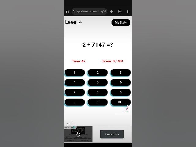 Video thumbnail for Level 4 Addition practice! How fast can you add? #additionpractice #mathpractice