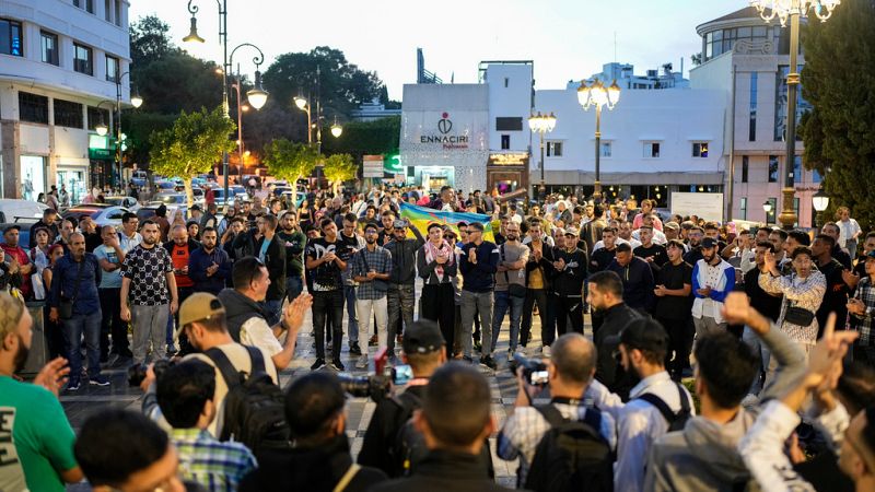 Video thumbnail for GenZ protesters return to streets in Morocco after pause