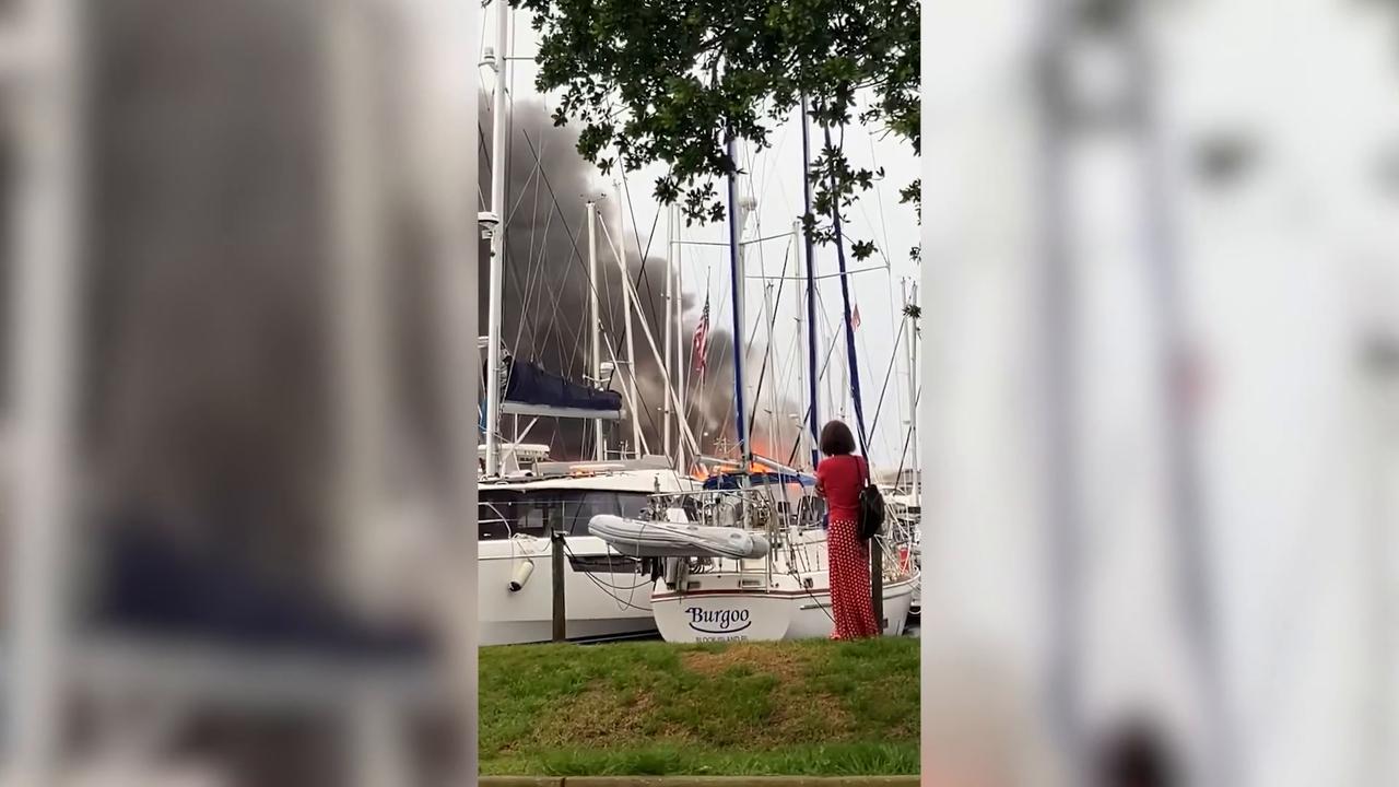 Video thumbnail for US: Fire breaks out at University of South Florida lab building in St. Petersburg.