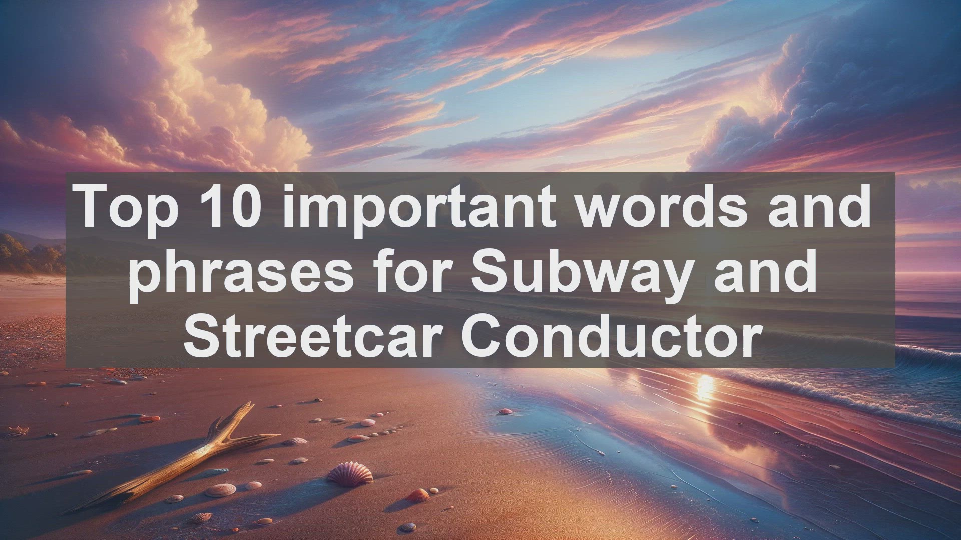 'Video thumbnail for Top 10 important words and phrases for Subway and Streetcar Conductor'